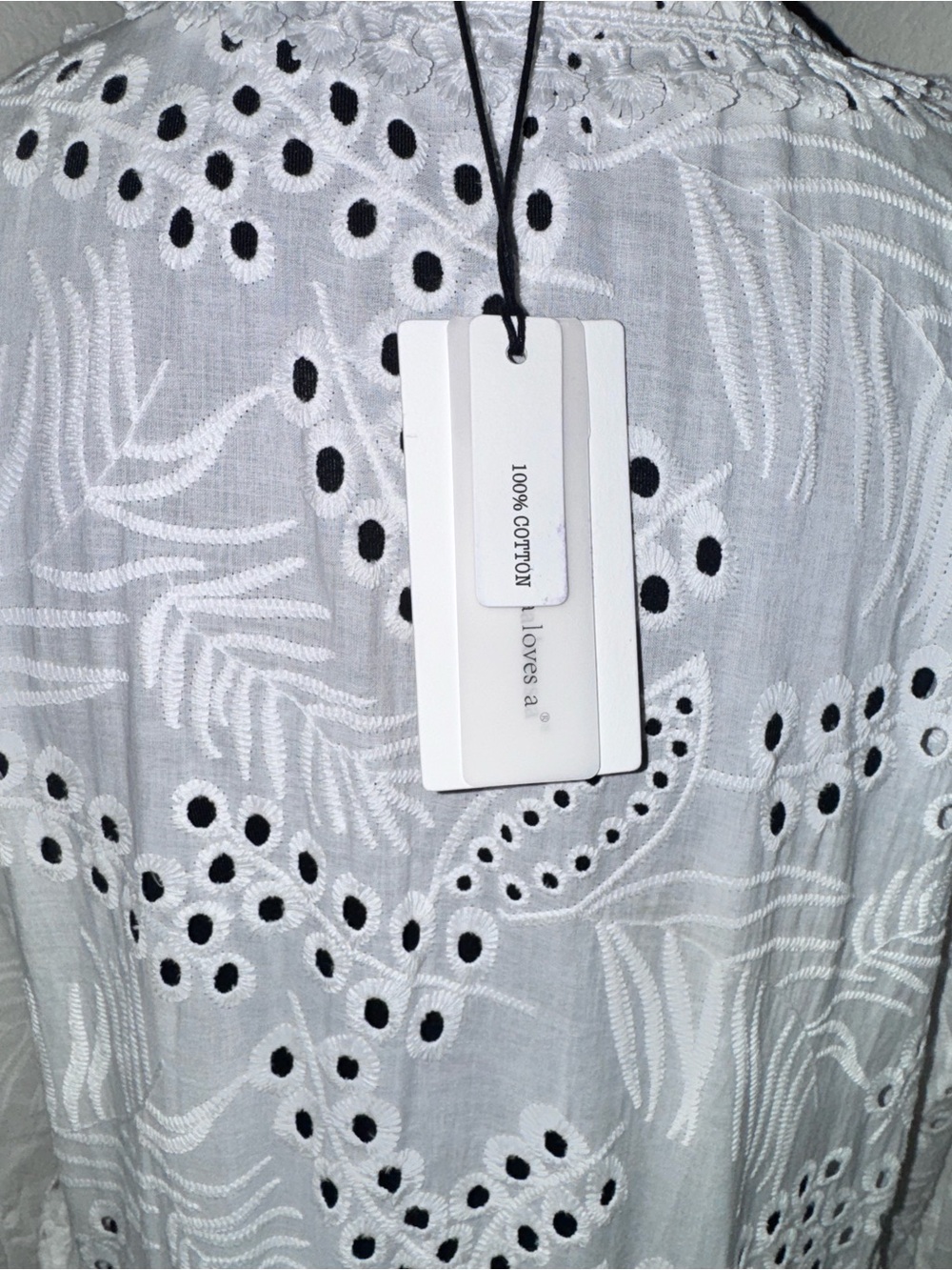 A Loves A White Eyelet Lace Duster Cardigan 100% Cotton NWT - Picture 3 of 5
